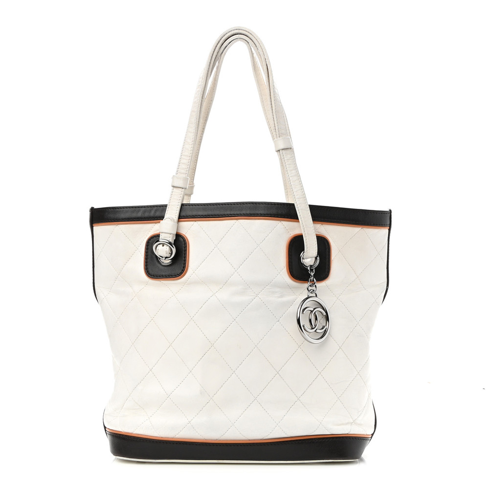 Chanel Lambskin Quilted Cc Charm Tote #67122C11